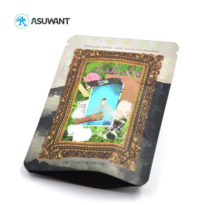 Tobacco Weed Smell Proof Cookie Plastic Packaging Ziplock Custom Print 1 Pound Mylar Bags Premium Your Logo