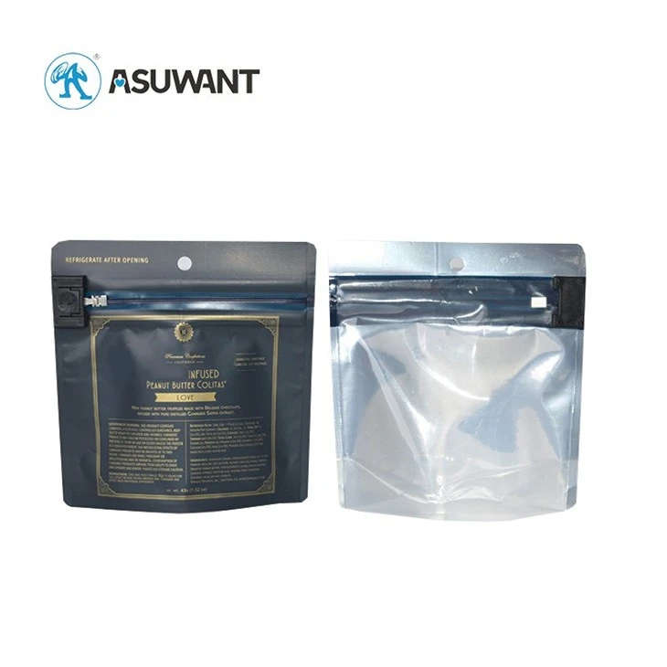 Menyuam Pov Thawj Zipper Mylar Bags 3.5 28g 1 Pound Cali Hnab Dawb Dub Custom Me Nyuam Resistant Stand Up Hnab 7g 14g 3.5 Mylar Hnab